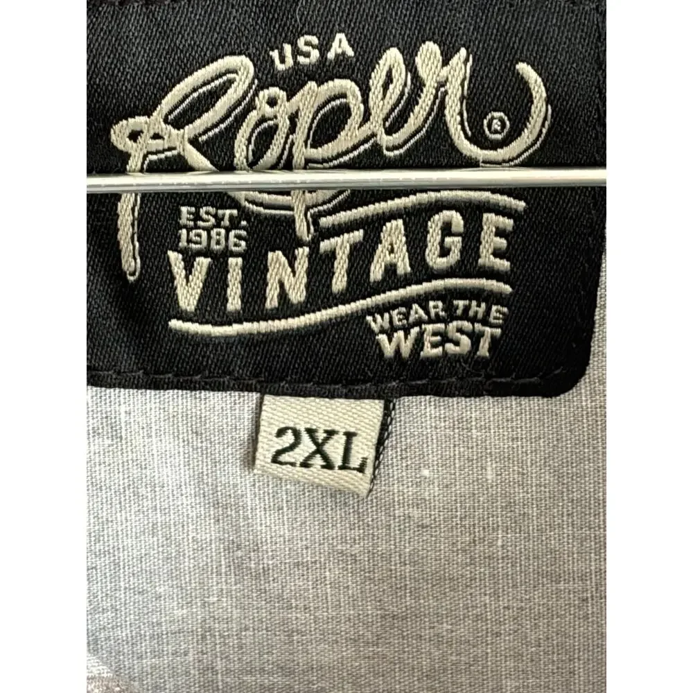Roper Vintage Wear Snap Up Front  Rodeo Design Made in the USA Sz XXL - Picture 8 of 14